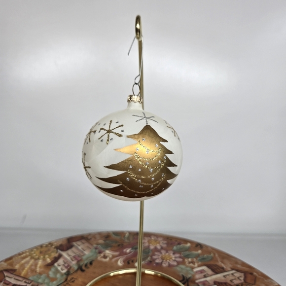 Vintage Rauch for Target Ivory Frosted Gold Tree Glass Ornament Set‎ of 4 Stars - Picture 14 of 16